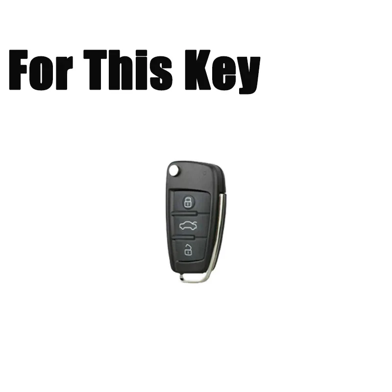 Zinc Alloy TPU Car Remote Key Fob Case Cover Holder With Keychain For Audi A3 S3 A4 S4 RS4 A6 S6 RS6 Q5 Q7 TT RS R8 A1 A7 A8 RS