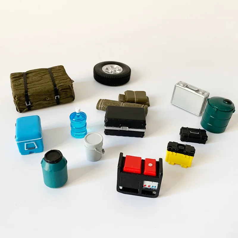 Spare Tire Oil Tank Behind Toolbox for 1/18 Model Climbing Remote Control Car Creative Design Sense Decorative Scene Ornaments