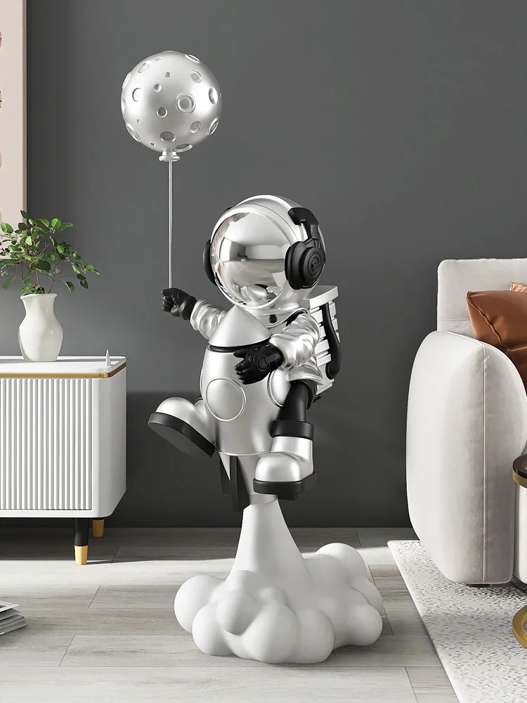 Balloon Astronaut Sculptures 95CM Large Floor Ornaments Home Decor Statue Living Room TV Cabinet Decoration Accessories Figurine