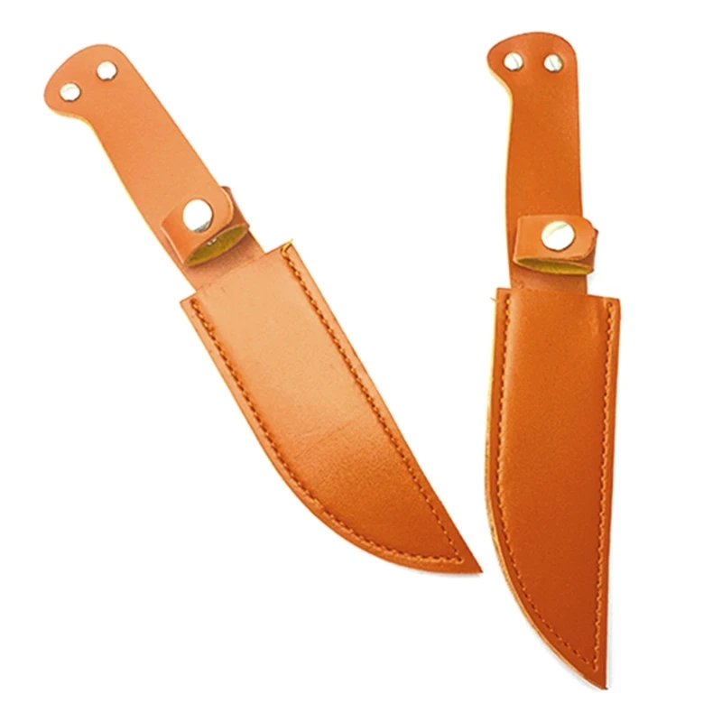 Quality Fixed Blade Straight Knife Holder Outdoor Tool Belt Loop Hunt Multi Holster Carry Sheath PU Leather Scabbard for Camping