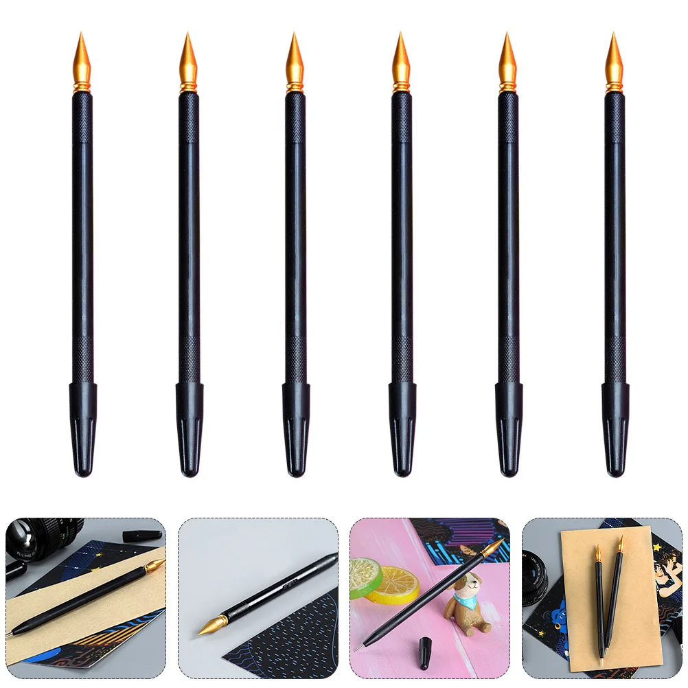 

6Pcs Drawing Scraping Pens Stylish Creative DIY Sketch Art Tools for Handcraft Projects and Needle Design Attractive