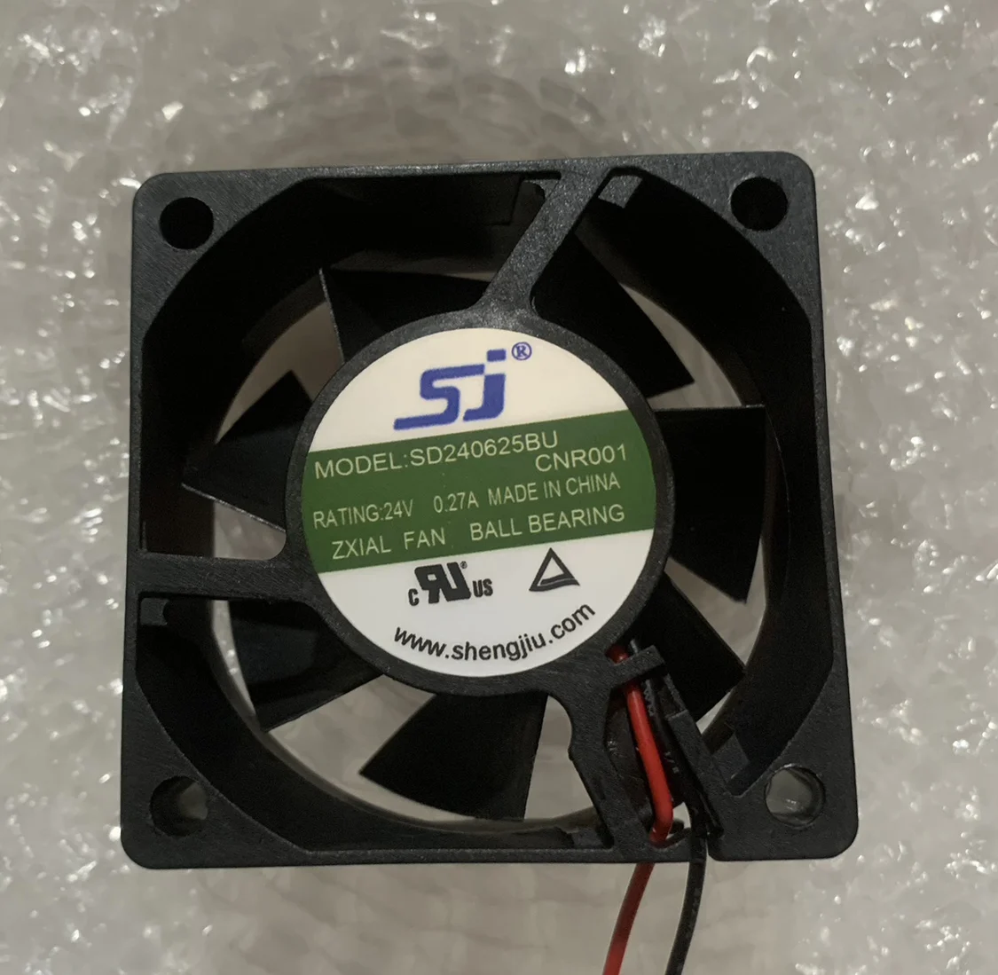 SJ SD240625BU CNR001 DC 24V 0.27A 60x60x25mm 2-Wire Cooling Fan