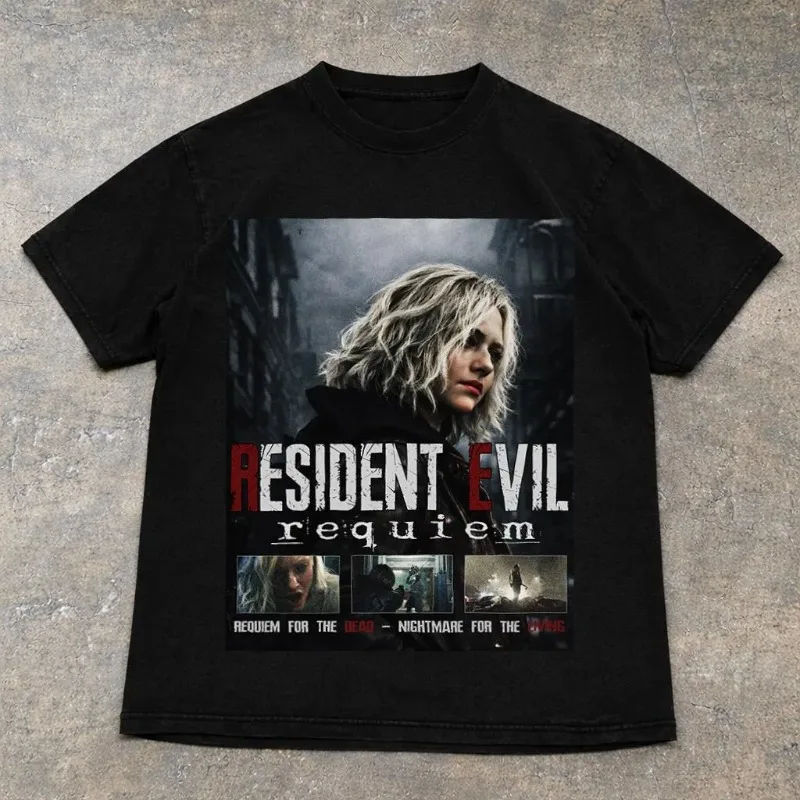 Resident Evil 9: Requiem T-shirt, Horror Game Merchandise Men's T-shirt Summer New Unisex T-shirt
