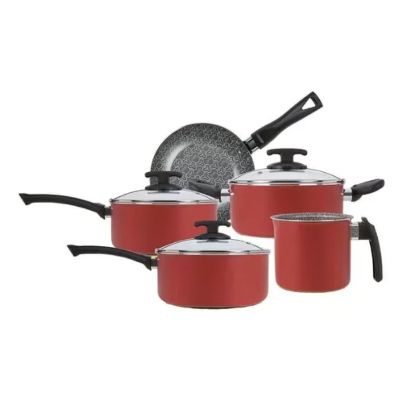 La Belle  Cookware  5pcs Non-stick Red Baking Cookware and Fryers