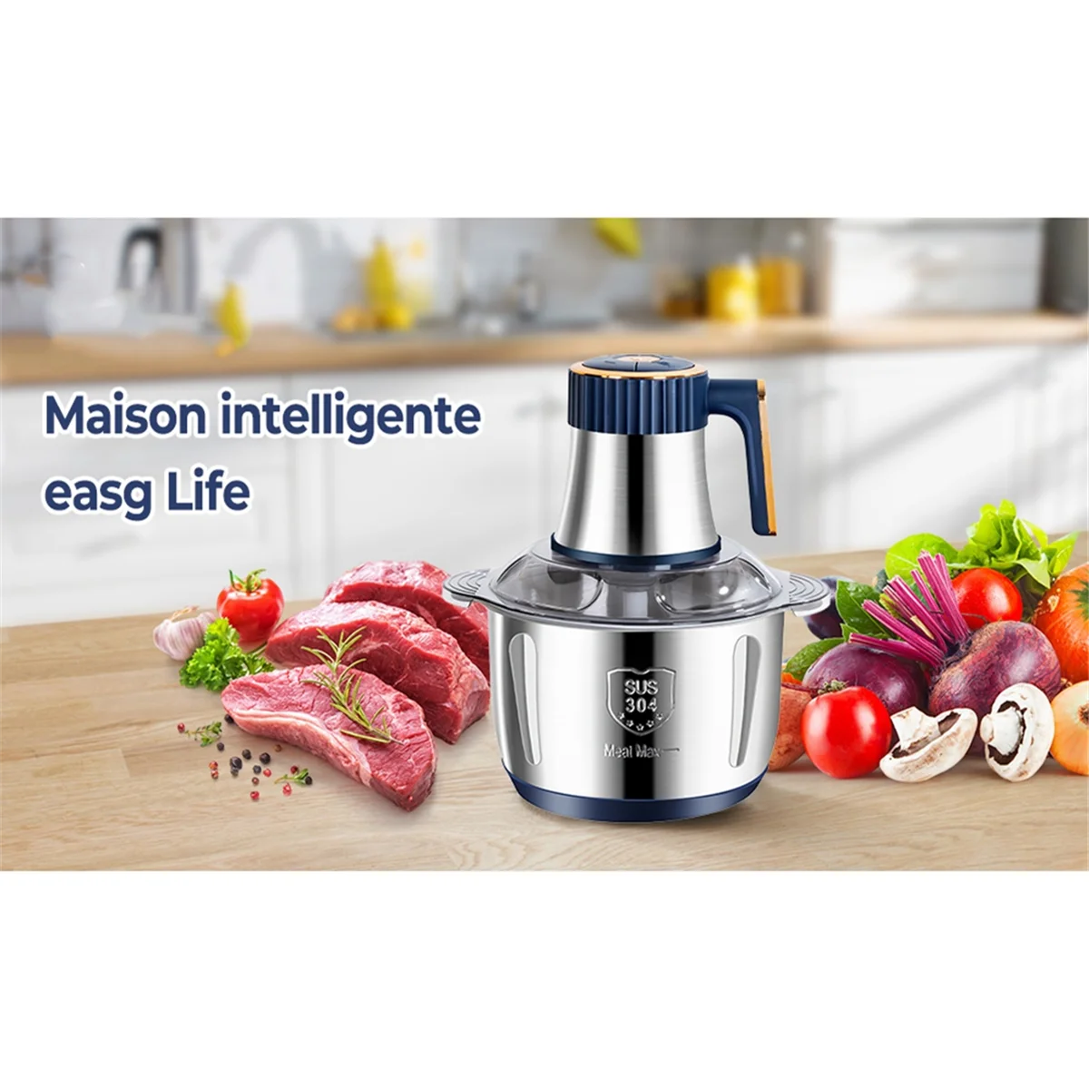 Electric Meat Grinder 5L Food Crusher Multifunction Vegetable Fruit Food Processor Chopper Kitchen Machine EU Plug