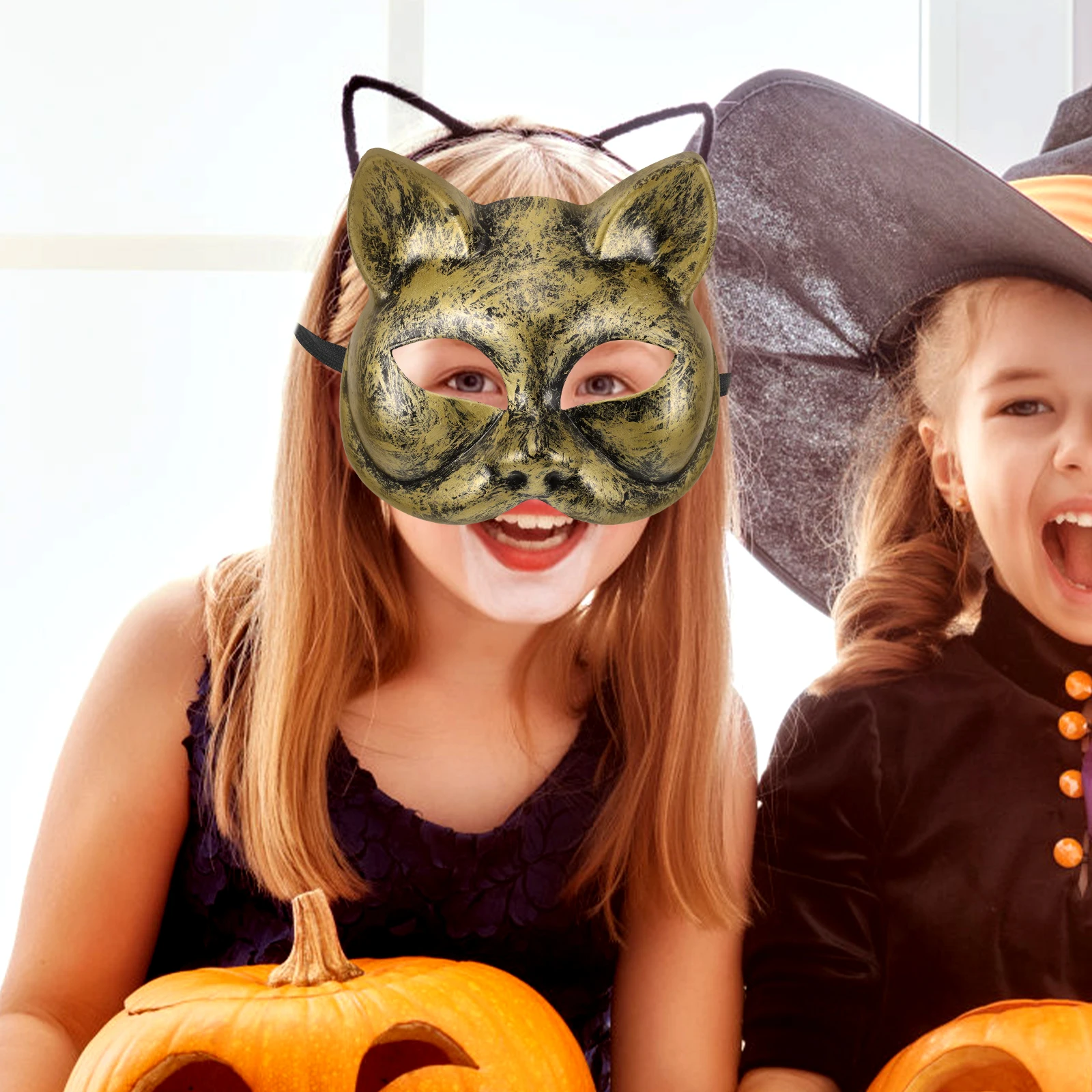 

Cat Face Mask Halloween Costume Accessories Masquerade Party Adult Cartoon Plastic Animal Cosplay Unique Style Gentle Comfort