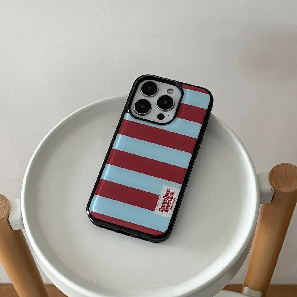 Korean Ins Summer Full Screen Colorful Stripes Drop Glue Phone Case For Samsung Galaxy S23 FE S24 PLUS S25 ULTRA S26 EDGE Cover view 5