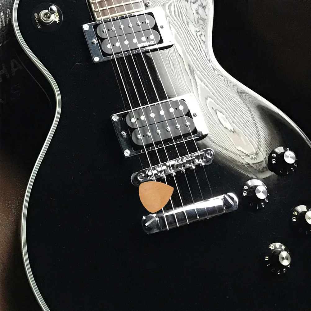 

Natural Solid Wood Guitar Pick Storage Box Water Shock Resistant Case for Folk Electric Bass Ukulele Plectrums Organizer