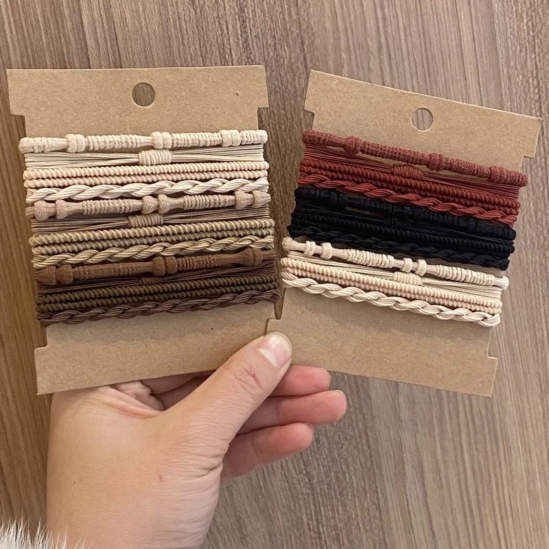 12 sztuk bransoletek Boho gumki do włosów dla kobiet elastyczne gumki do włosów dziewczyny czarna bransoletka gumka do włosów gumka do kucyka gumki do włosów