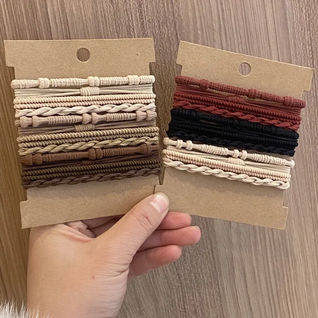 12 sztuk bransoletek Boho gumki do włosów dla kobiet elastyczne gumki do włosów dziewczyny czarna bransoletka gumka do włosów gumka do kucyka gumki do włosów