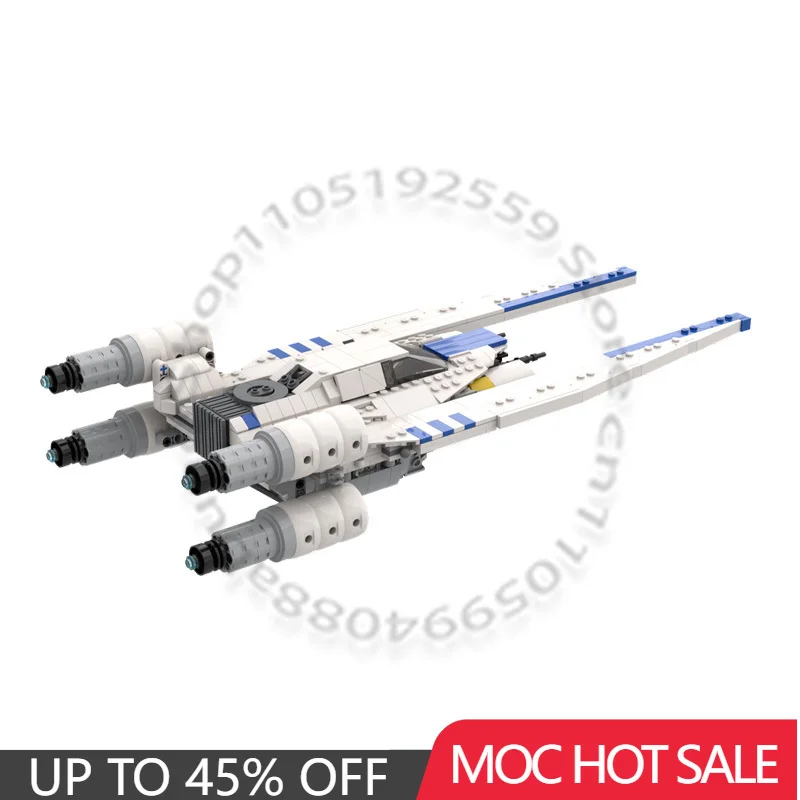 

916 шт. MOC, серия Star Battle, Andor White U Wing 2,0, обновление модели истребителя, строительный блок, технология сборки, игрушка в подарок