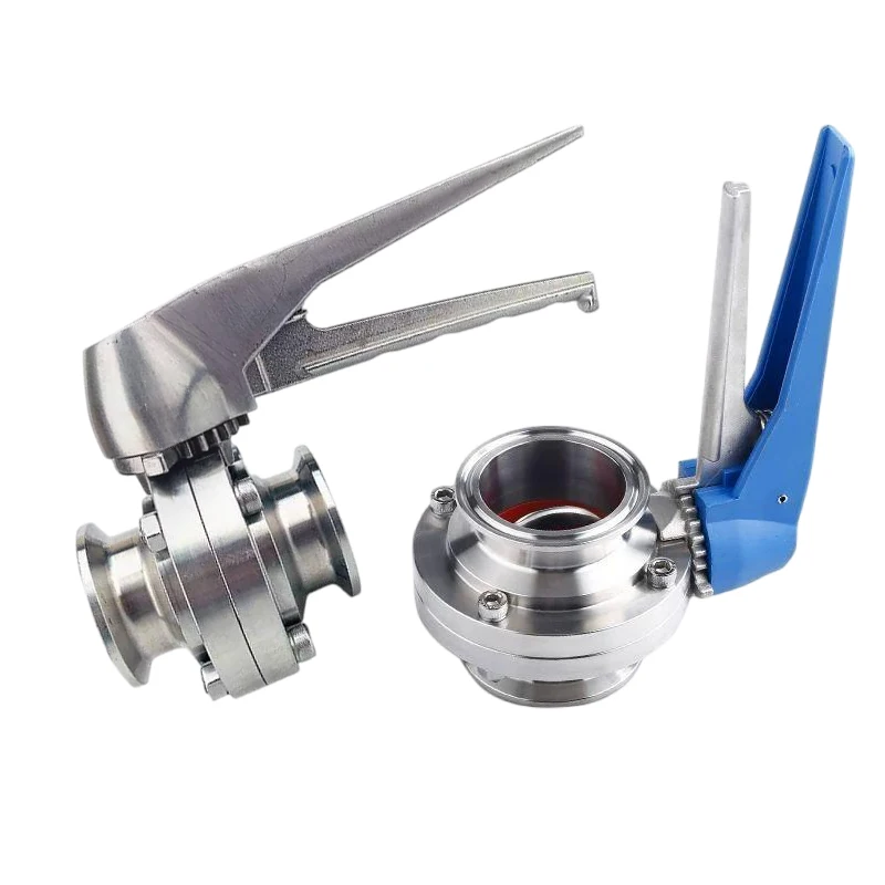 1-1/2" 38mm S304 Stainless Steel Sanitary 1.5" Tri Clamp Butterfly Valve Squeeze Trigger for Homebrew Dairy Product