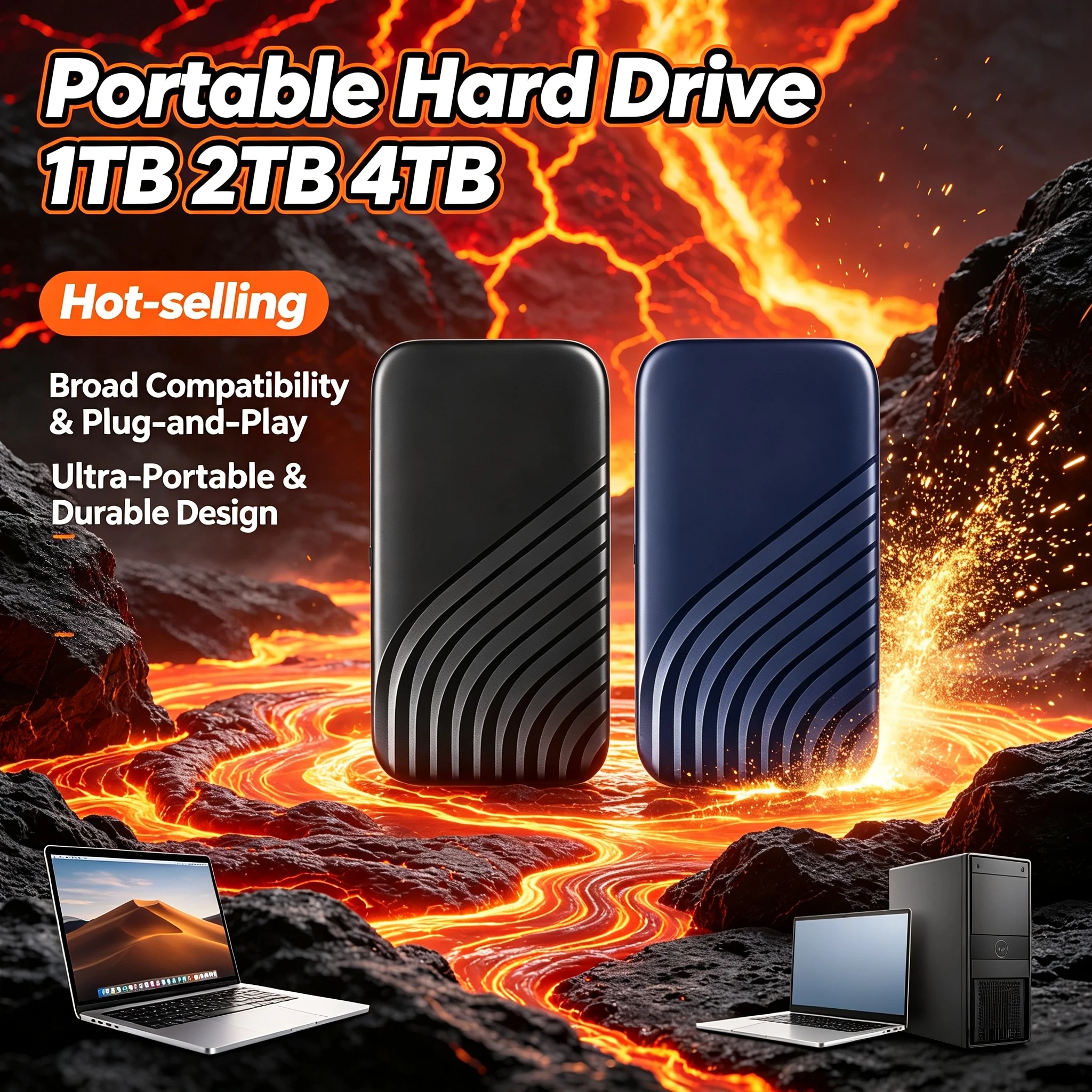 NEW 2TB Portable External Authentic SSD USB 31 Type C Quick Backup Hard Drive for PC Phone Mac Laptop Pro Max 4K Fast Storage