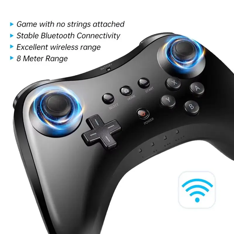 Y44A Wireless Bluetooth Gamepad Controller for Wii U Pro Dual Analog Joystick Remote Control White