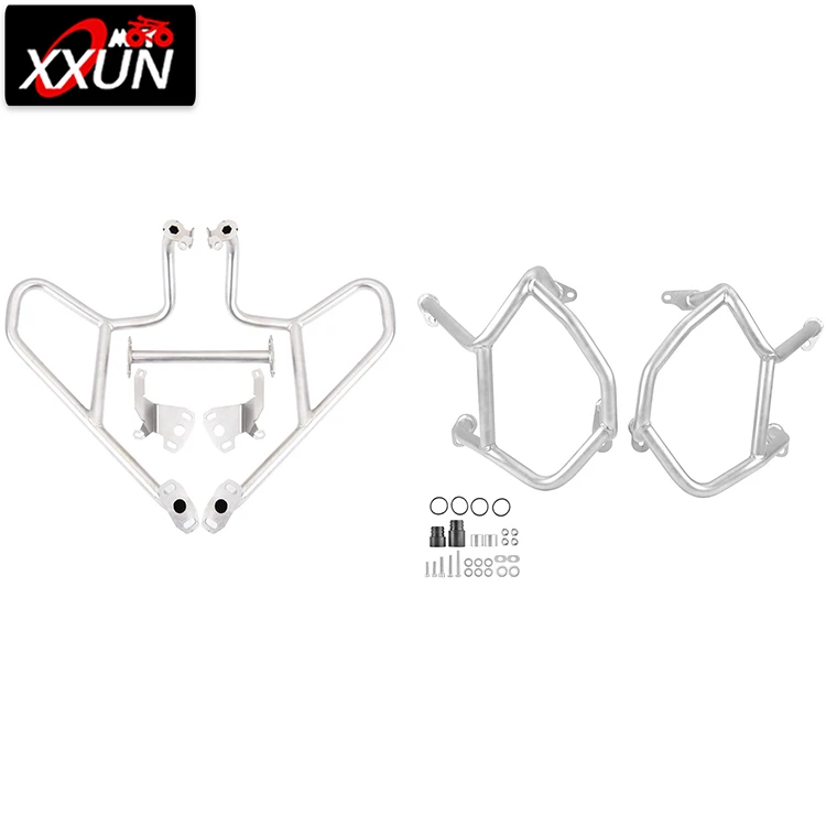 XXUN Motorcycle Accessories Upper Lower Crash Bar Engine Highway Guard Bumper for BMW R1250GS 2018 2019 2020 2021