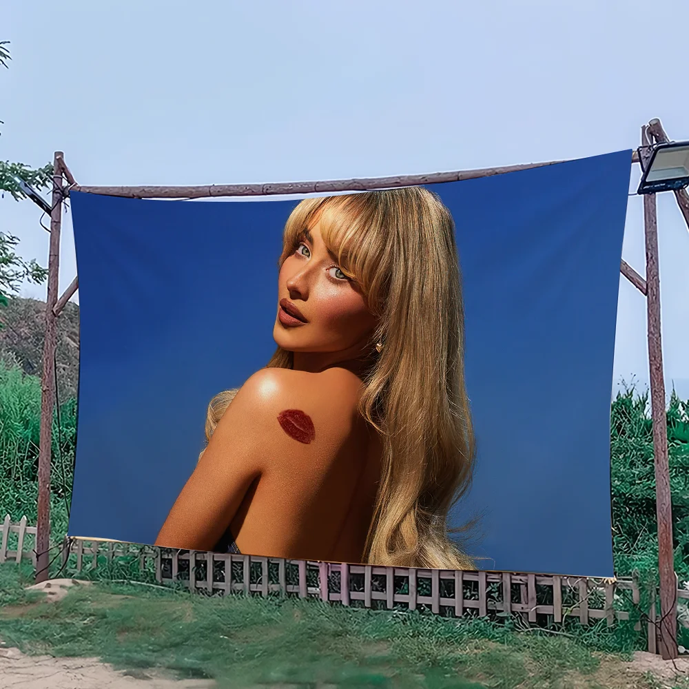 S-Sabrina Carpenter Singer Flag For Picnic Party Camping Banner Outdoor Atmosphere Cloth
