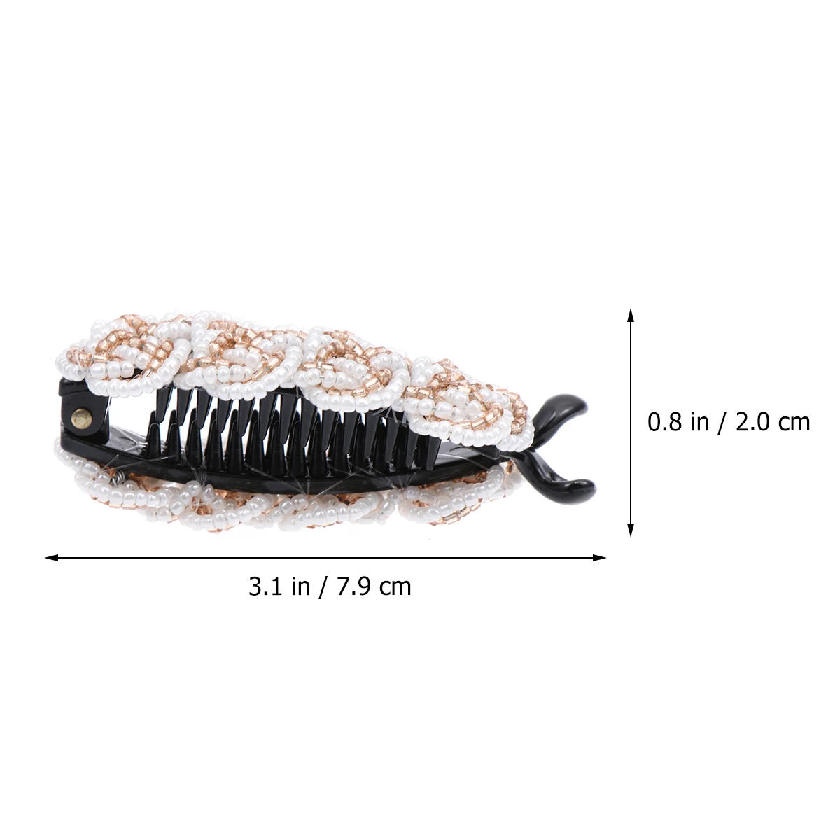 

1Pc Hair Clip Vertical Ponytail Holder Durable Acrylic Bead Women Hairstyle Tool Lightweight Easy To Use Gifts