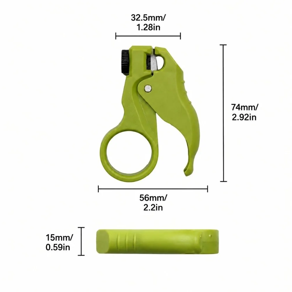 One-Handed Mini Wire Stripper Ring Finger Grip Spring Assisted Cable Stripper Wire Cutter Multi Tools