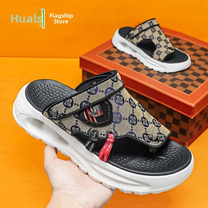 

Men's Summer Outdoor Wear-Resistant Anti-Slip Casual Driving Two-Purpose Beach Slippers Breathable Comfortable Sports Sandals