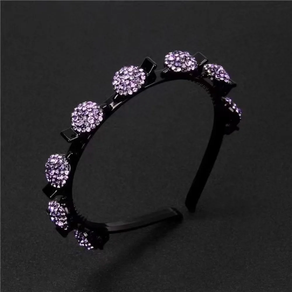 

Rhinestones Crystal Headband Double-layer Hair Clips Sparkle Beaded Hairband Hair Accessories Hair Hoop Headwear For Women Girls