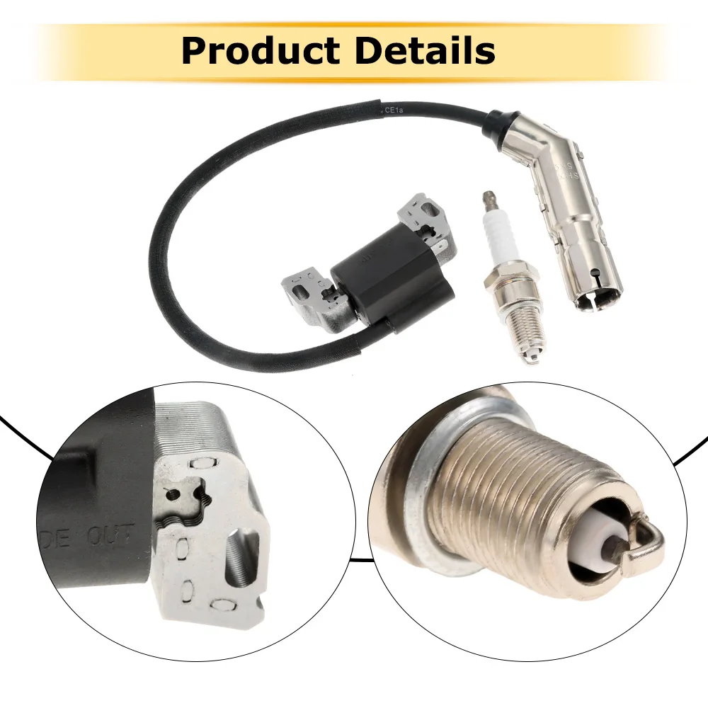 2-teiliges Zündspulen- und Zündkerzen-Set 595304, 799650, 592841, 795315 für Briggs und Stratton Intek 210000 Serie 3 Motormodelle