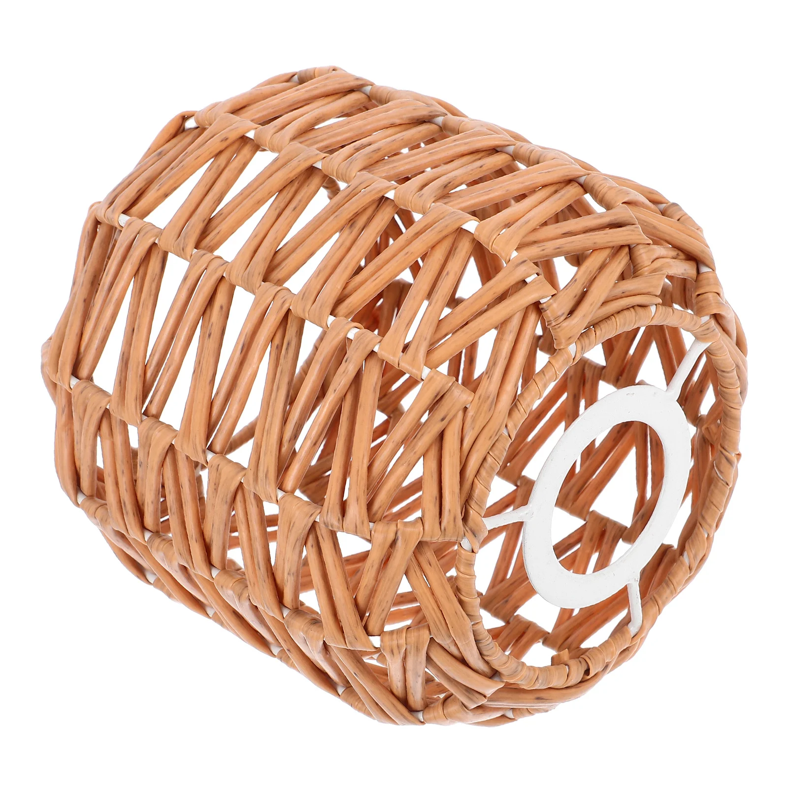 

1pc Faux Rattan Woven Lampshade Handmade Boho Pendant Shade Rustic Farmhouse Ceiling Light Cover For Dining Room Decor Soft