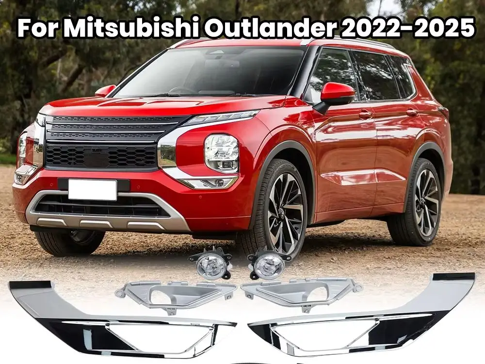 

1 полный комплект противотуманных фар для Mitsubishi Outlander 2022 2023-2025, передний бампер, светодиодные противотуманные фары, решетка, рамка, 6 шт.