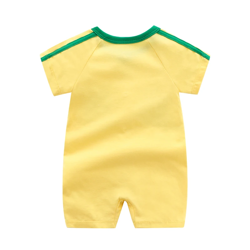 Ropa de verano para recién nacido, mono fino de algodón puro para bebé, traje de gateo de béisbol deportivo de manga corta