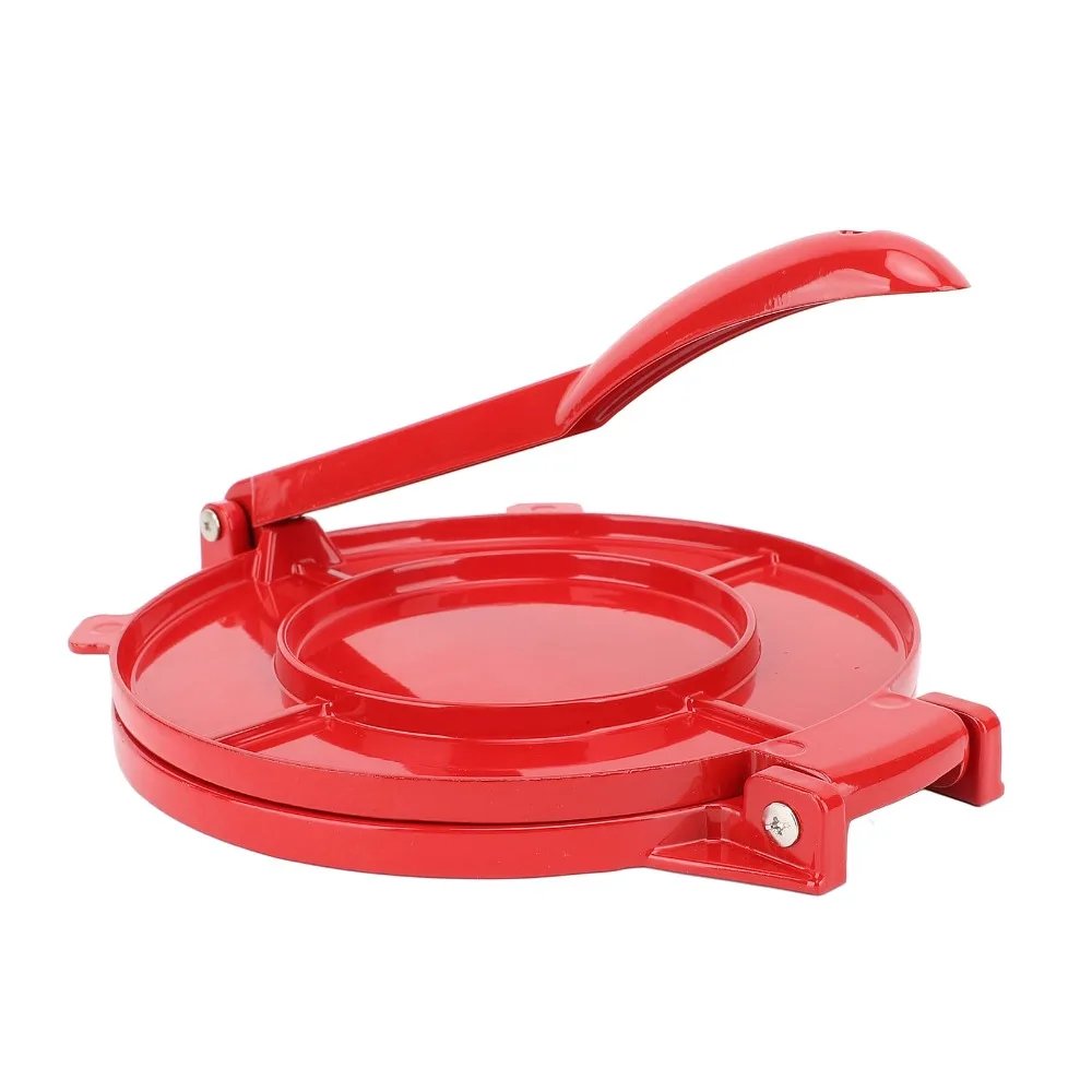 Aluminum Alloy Tortilla Press Maker Red Foldable Design Dough Press Machine Manual Operation Multifunctional Dumpling Skin Maker