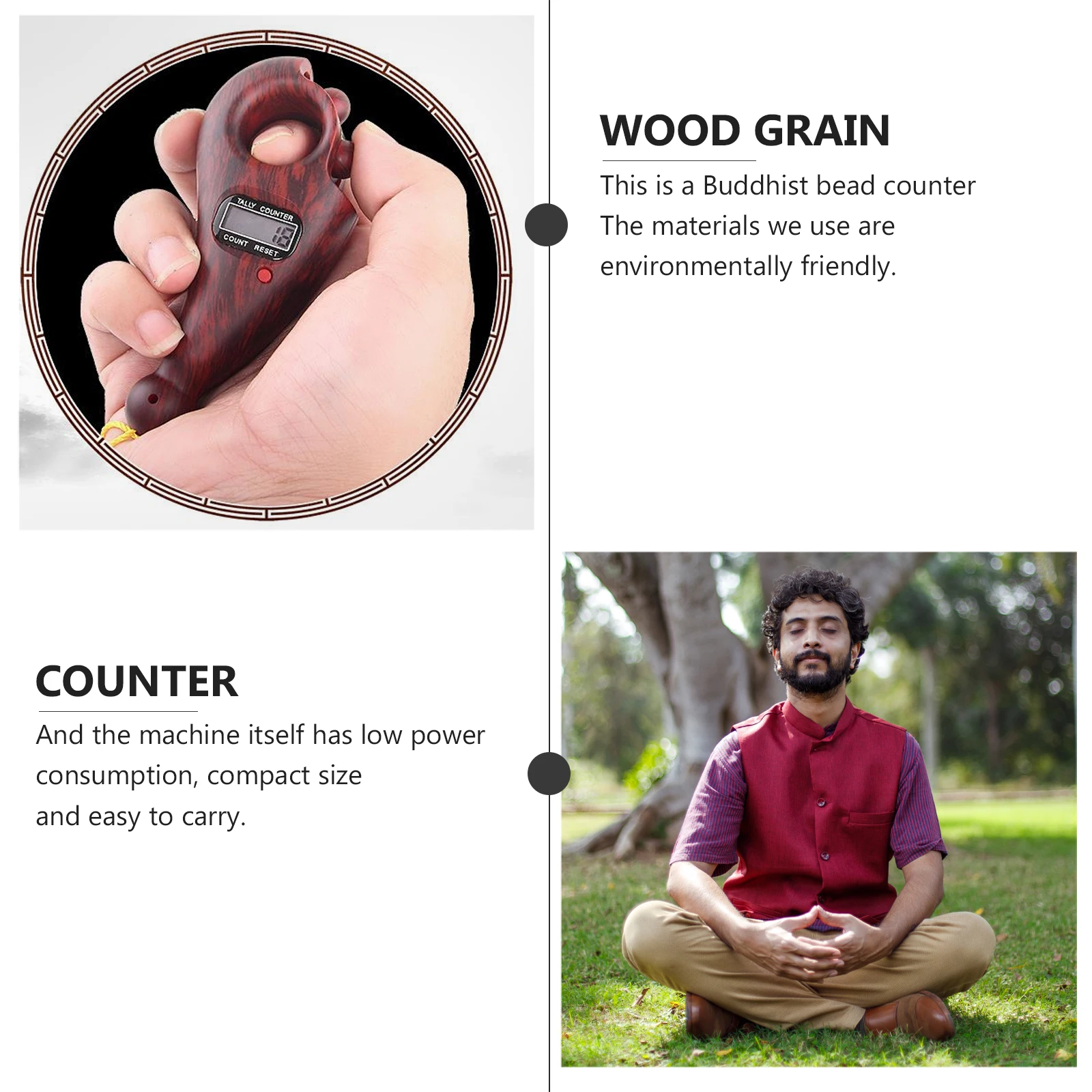 

Lightweight Digital Buddha Beads Compact Mini Prayer Counter Portable Meditation Counter Decompression Tool