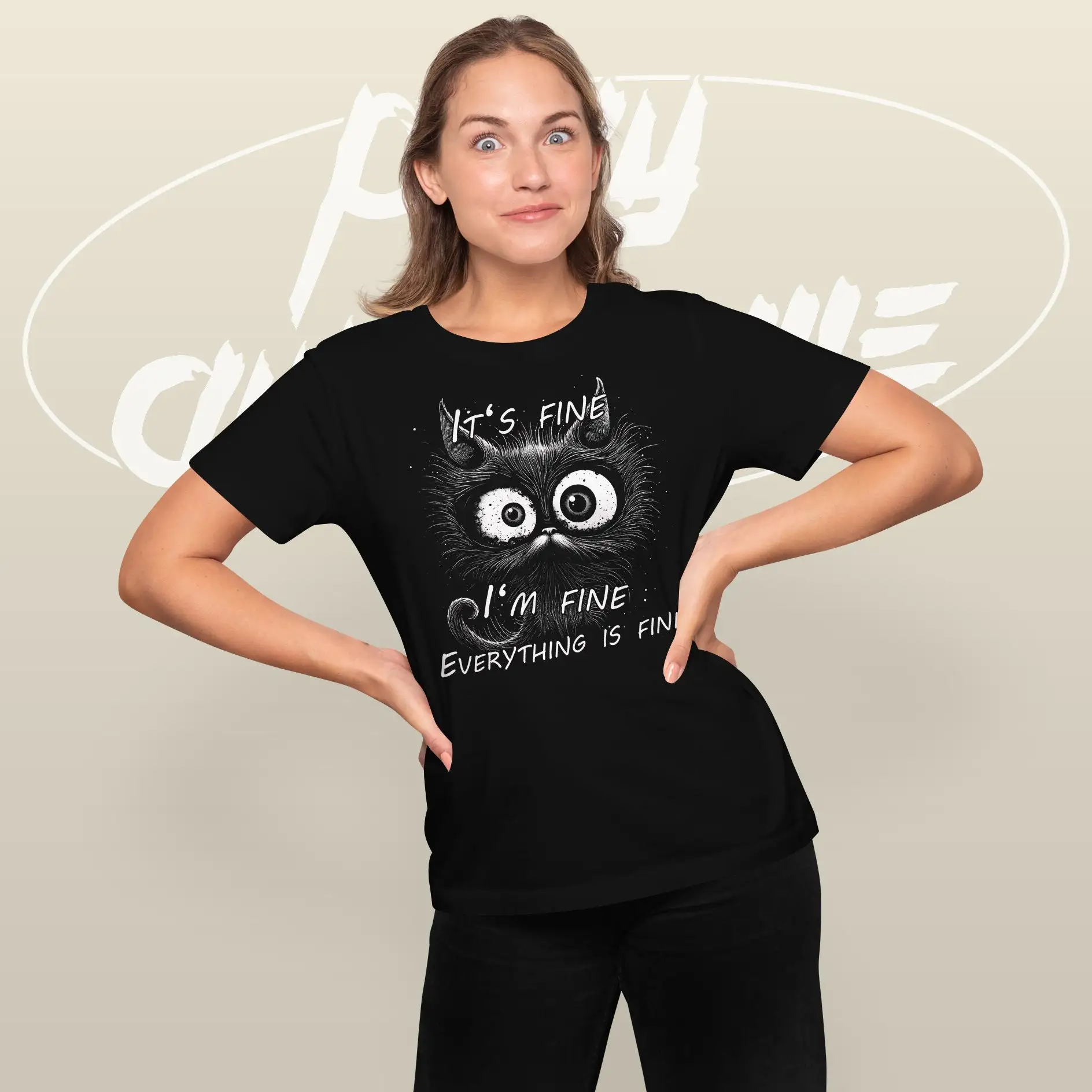 

I am fine funny T Shirt Fair Trade High Quality CaT Fun for Birthday perfect