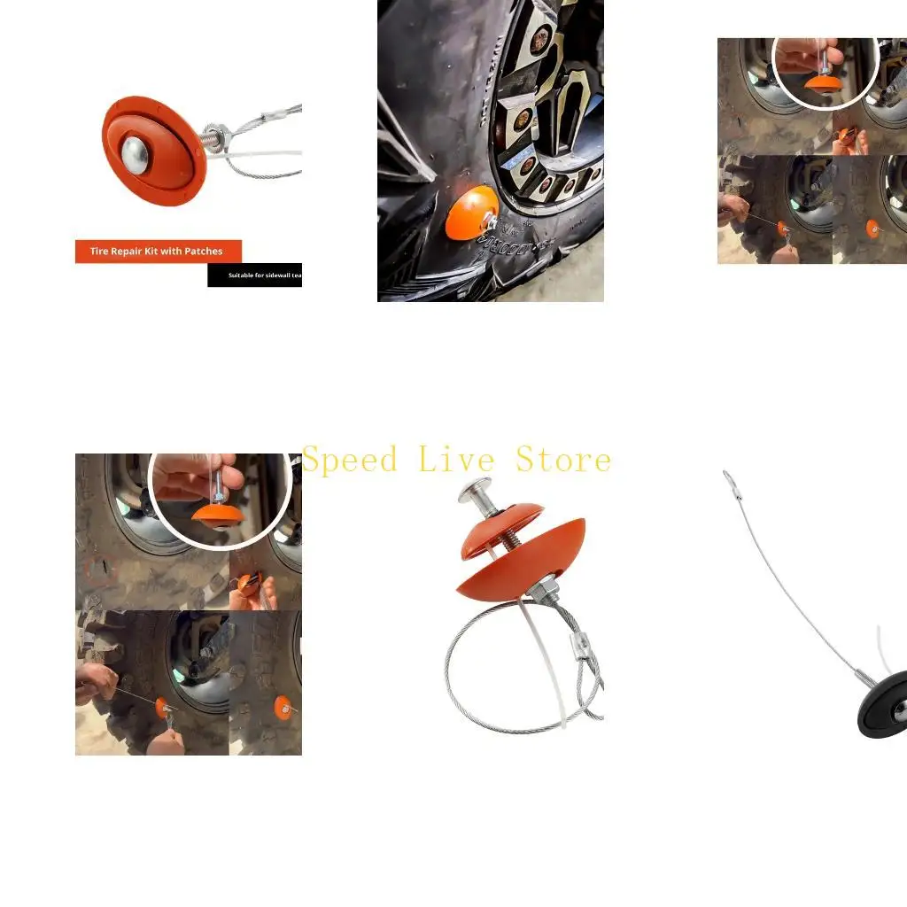 

547C Heavy Duty Tire Sidewall Puncture Restoration Repair Tool For Off Roading Vehicles Lawn Mowers Emergency Patch Tools