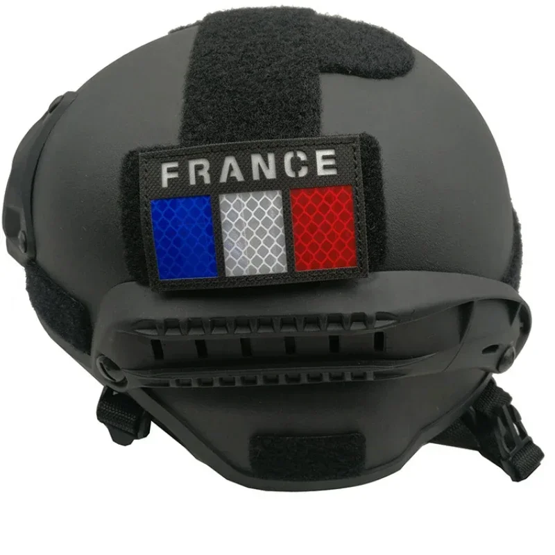 France Flag Embroidered Patches French Emblem IR Infrared Reflective Tactical Badge Armband For Bag Cap Hook&Loop Patch