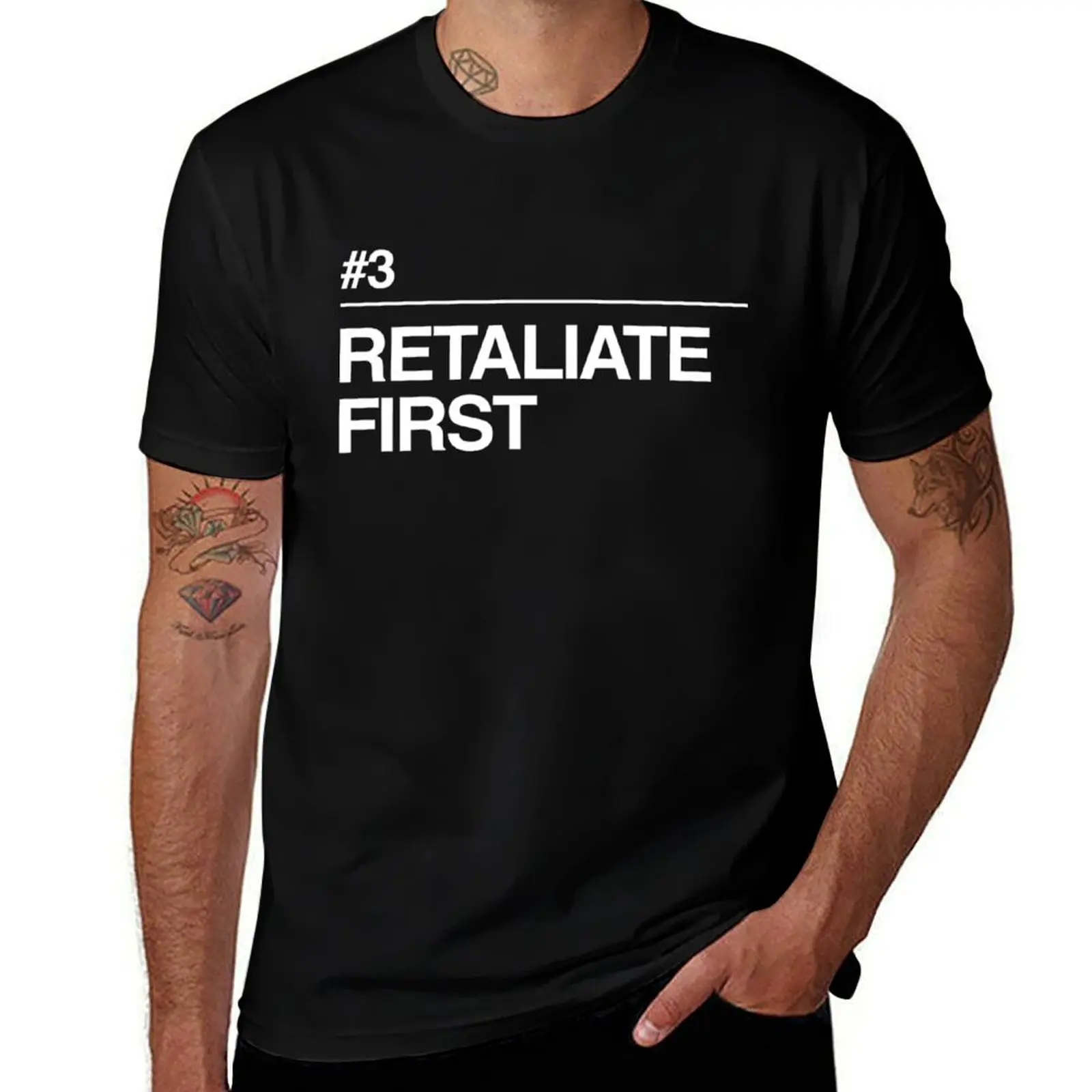 

Retaliate First T-Shirt t shirts cotton 100% man t shirt luxury t shirt custom print T-shirt