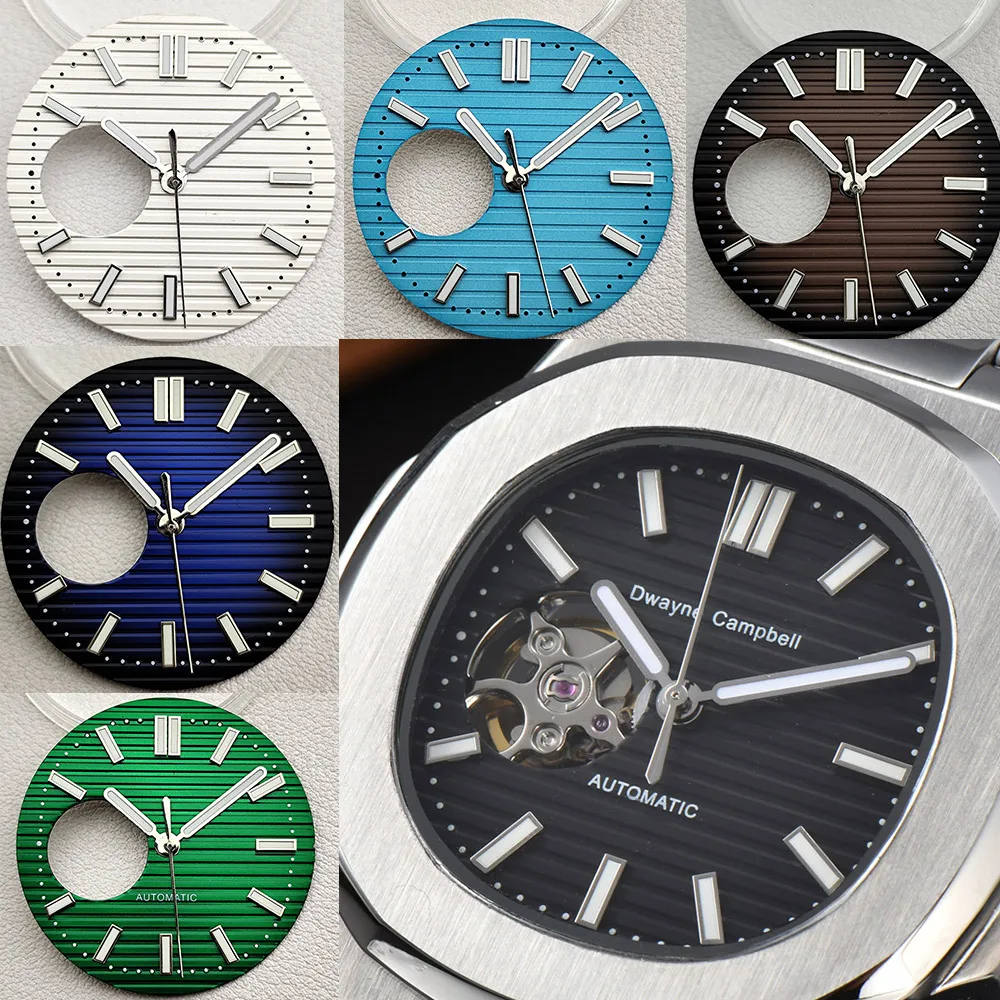Fit NH38 watch dial 29.7mm  movement C3 luminous skeleton Blue green brown black white dial modified watch accessories