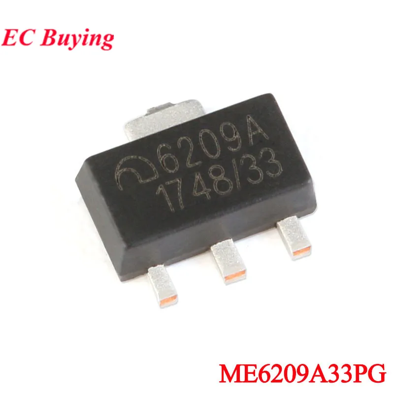 50Pcs/10pcs ME6209 ME6209A33 ME6209A33PG 6209A SOT-89 3.3V 2% Withstand Voltage 18V Low Dropout Linear Regulator IC