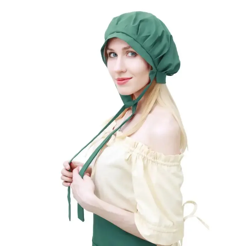 DAZCOS القرون الوسطى اصطف بونيه مع العصابات واسعة عصر النهضة البراري ممسحة قبعة للنساء تأثيري حلي الإكسسوار نمط خمر