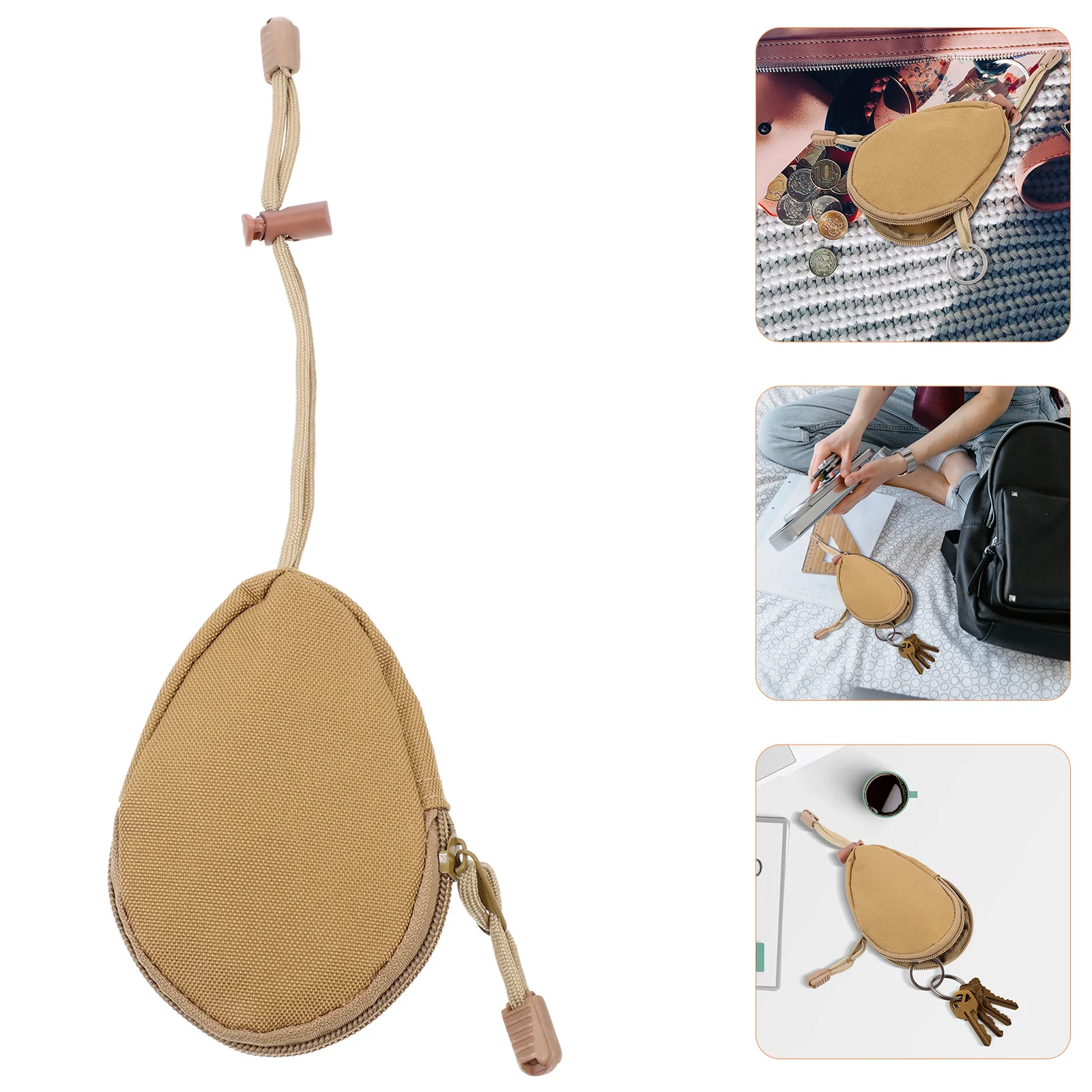 حقيبة حامل مفاتيح شديدة التحمل ملحقات خارجية مقاومة للماء من قماش أكسفورد منظم صغير للرجال والنساء #4