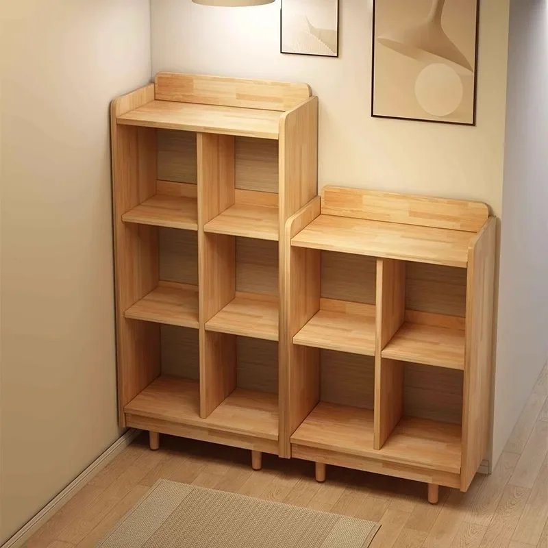 Solid wood bookshelf Floor shelf Living room locker Bedroom cabinet Locker Household corner cabinet Storage bookcase