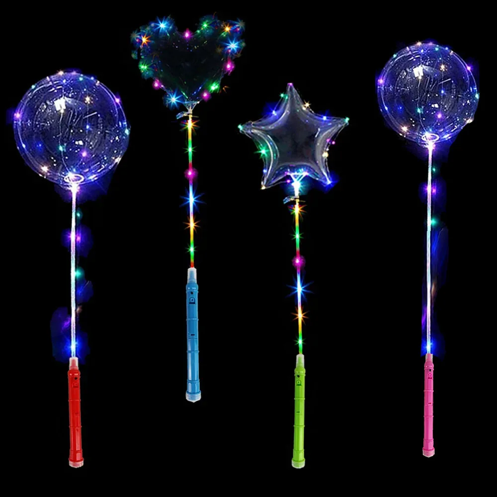 5Set LED leuchten Bobo Ballon LED Lichterketten blinkende Griffe leuchten 20 Zoll Blase Luftballons für Geburtstags feier Dekoration