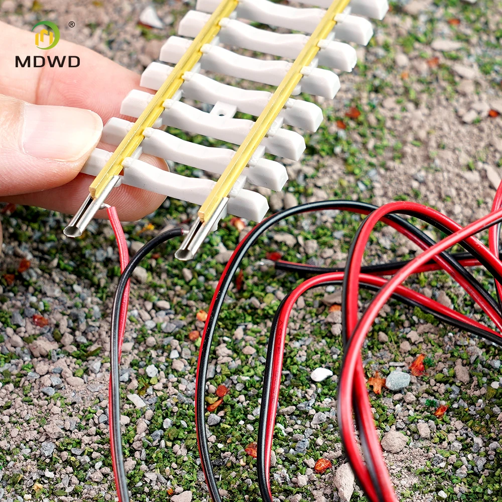 HO Scale Rail Join Wire 100cm Red‑Black Power Feed Wire Track Power Connecting Cable for Model Train Railway Layout Accessories