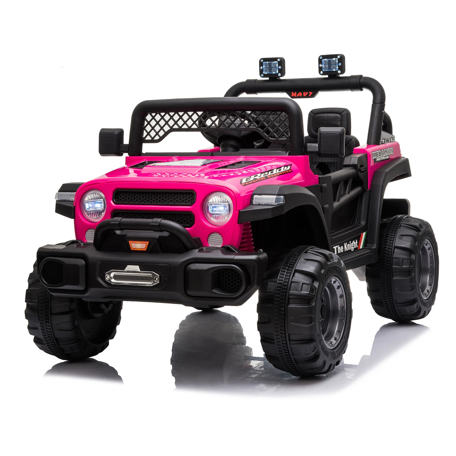 Dual Drive 12V 4.5A.h with 2.4G Remote Control off-road Vehicle Rose Red