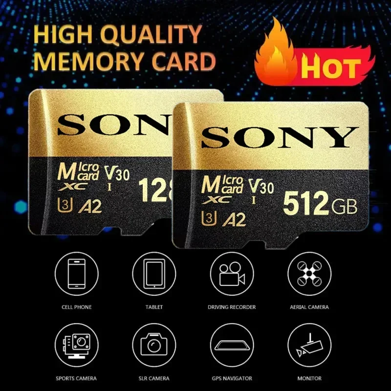 SONY Extreme-tarjeta micro SD A2 U3 4K, UHS-I de vídeo, Memoria microSDXC Trans Flash para coche, para juegos móviles, Instar360, cámara GoPro DJI