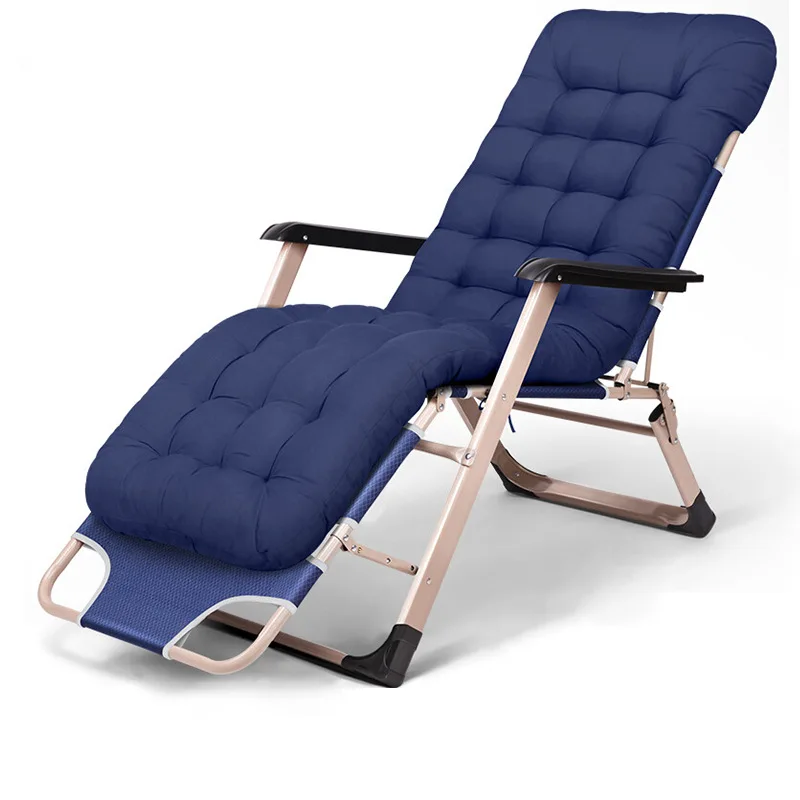 Folding chair recliner nap bed office escort chair double tube extended siesta home lounger dual purpose chair