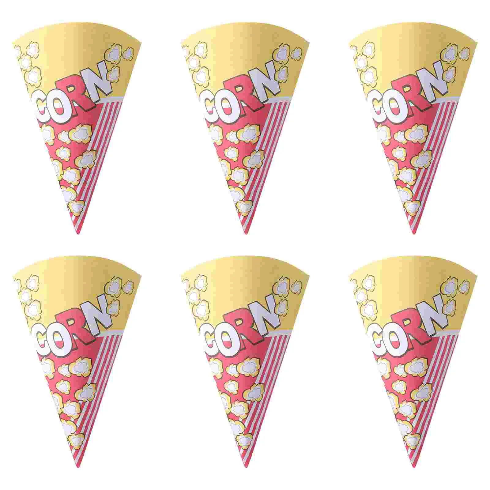 Bolsas de papel con forma de cono para palomitas de maíz, bolsas de golosinas multifunción con puntas cónicas para aperitivos, 50 piezas