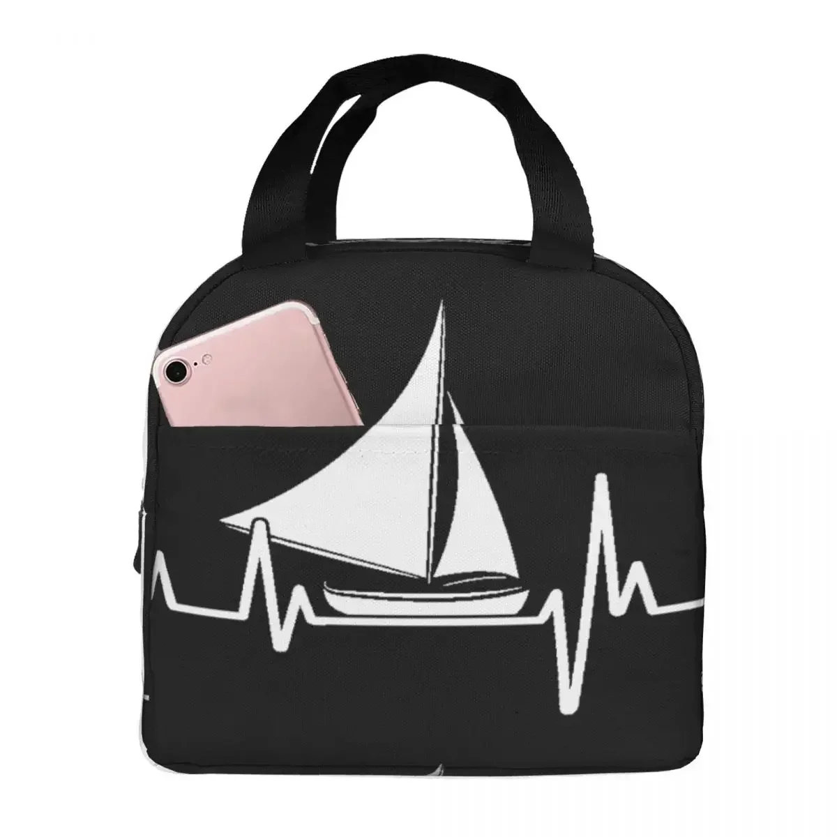 

Сумка для обеда Heartbeat, парусная лодка, унисекс, портативный холодильник, изолированный ланч-бокс, коробка для еды Bento