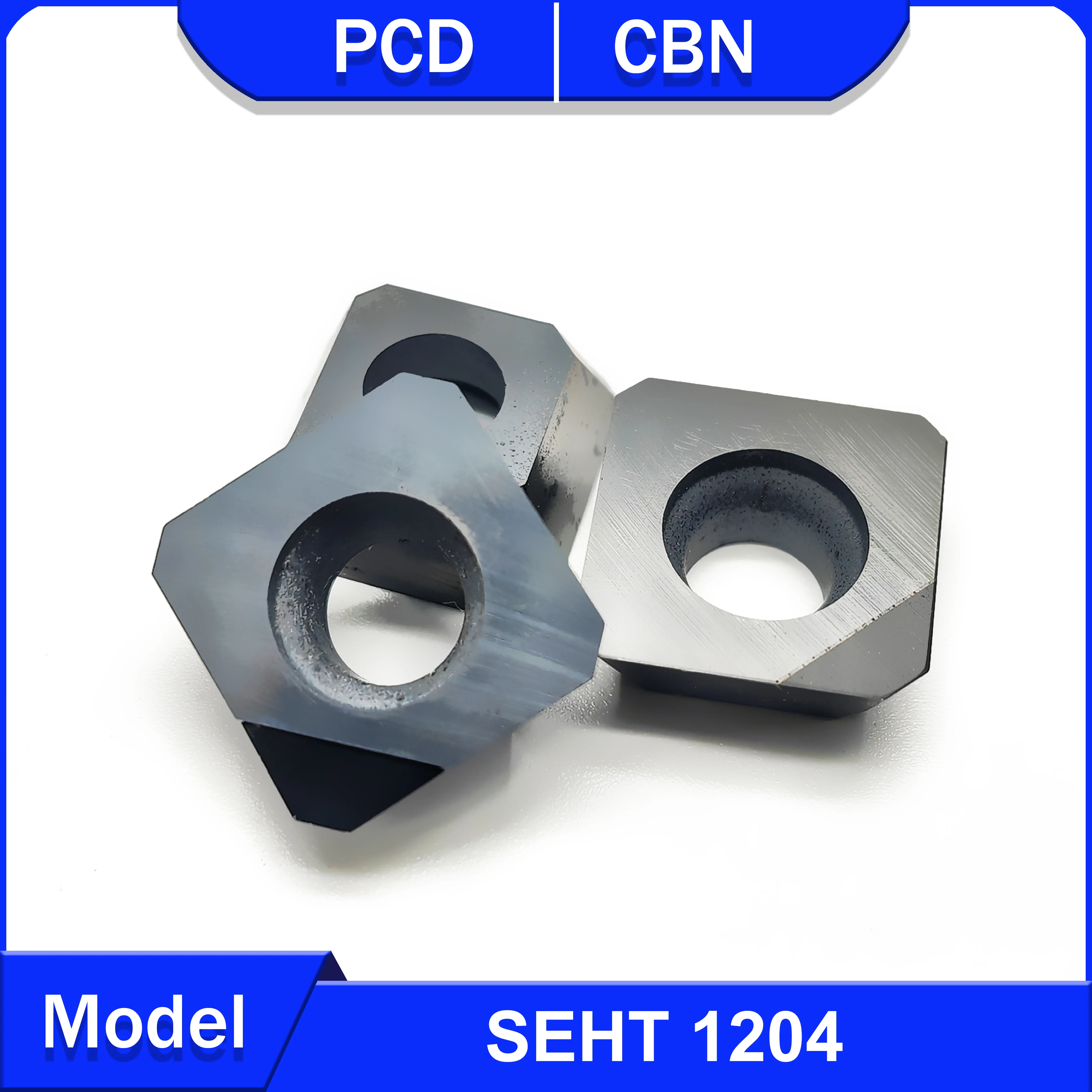 2PCS CNC tool SEHT1204 PCD turning tool for aluminum copper CBN tools machining hard steel and cast iron SEHT