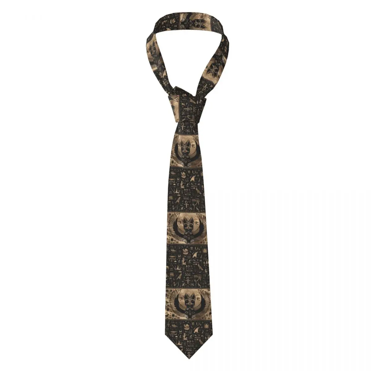 

Custom Egyptian Cat Goddess Bastet Fashion Tie Mens Mens Suit Tie Ancient Egypt Symbol For Thanksgiving Day