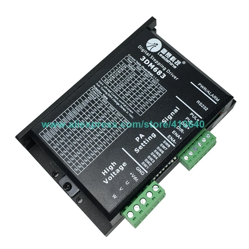 1 Piece Leadshine 3DM683 3-Phase 32-Bit DSP Digital Stepper Drive with 20-60 VDC Input Voltage and Max 8.3A Output Current