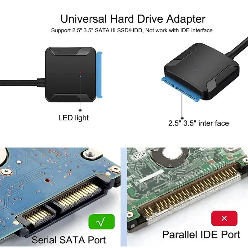 К кабелю SATA 3 Кабель-адаптер Sata к USB 2,5 поддержка 22Pin 3,5/дюймов внешний жесткий диск SSD жесткий диск компьютерный кабель соединитель